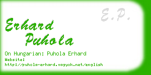 erhard puhola business card
